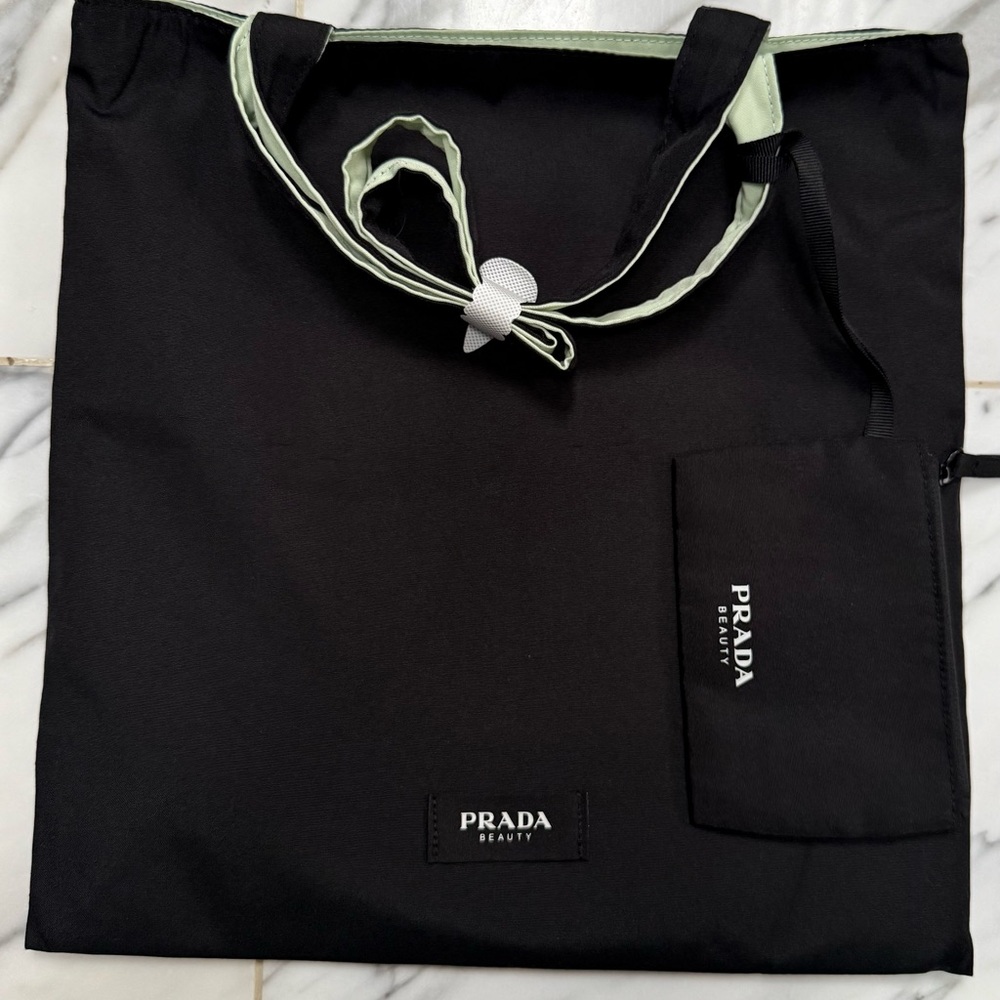 PRADA REVERSIBLE BLACK / LIME GREEN TOTE BAG, A GMP GIFT THATS COOL 2 BAGS IN 1